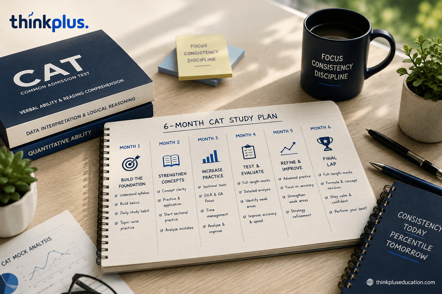 6-MONTH CAT STUDY PLAN — MONTH-BY-MONTH ROADMAP TO A HIGH PERCENTILE